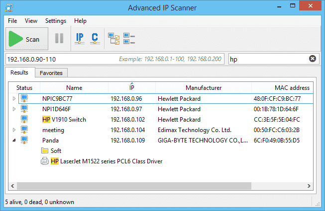 cara menggunakan internet Advance IP Scanner
