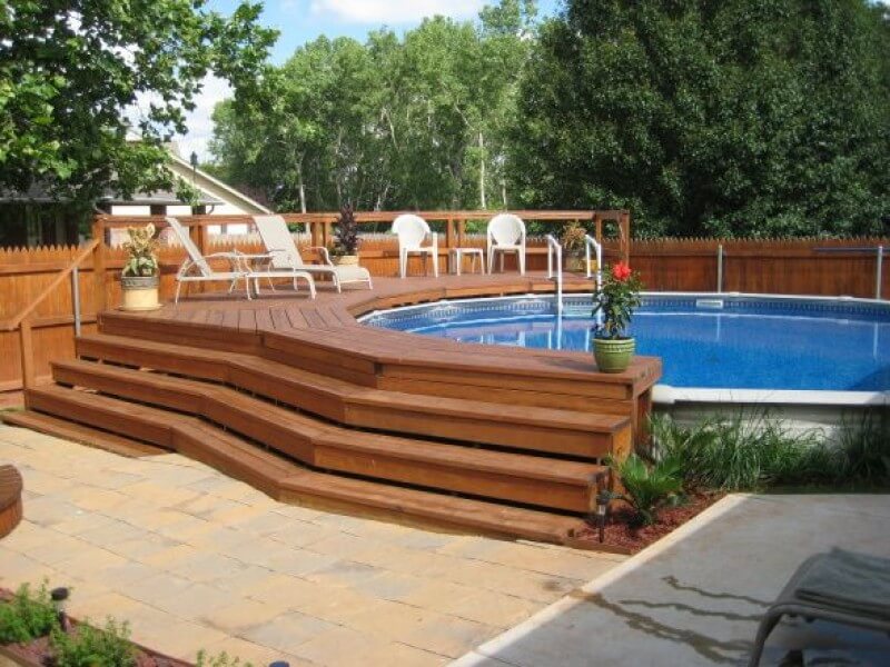 Multi-Level Pool Deck Stairs