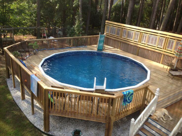 Above-Ground Swimming Pool with Slides