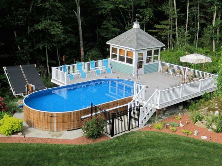 Big Enclosed Above-Ground Pool