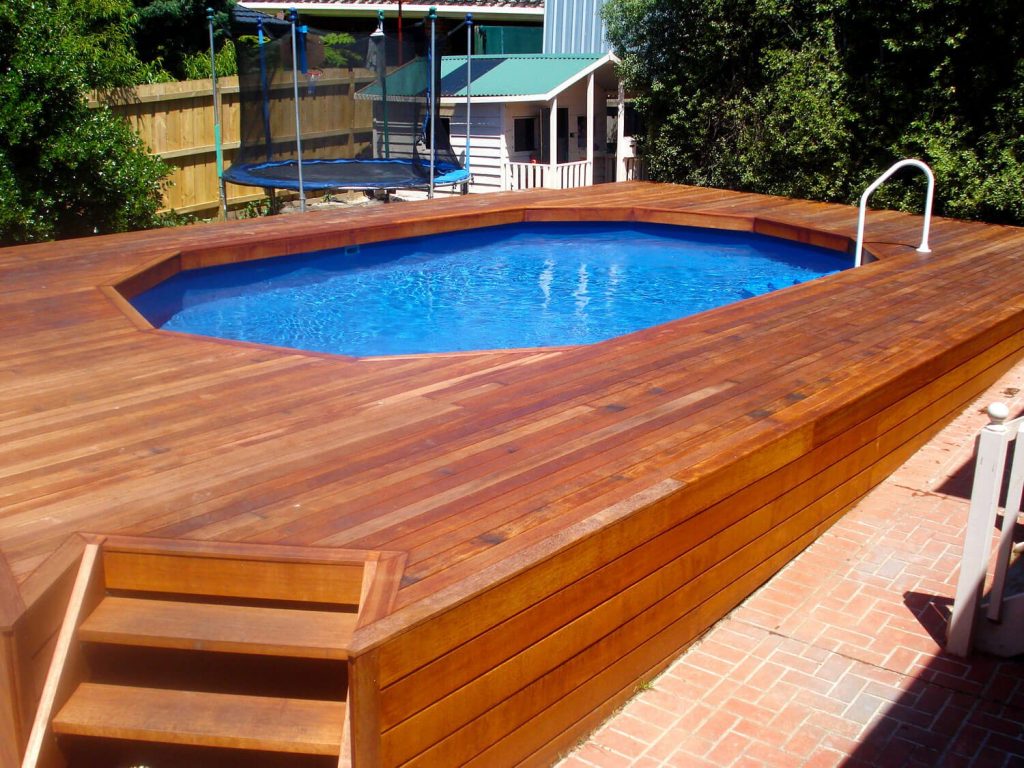 Above-Ground Pool with A Trampoline